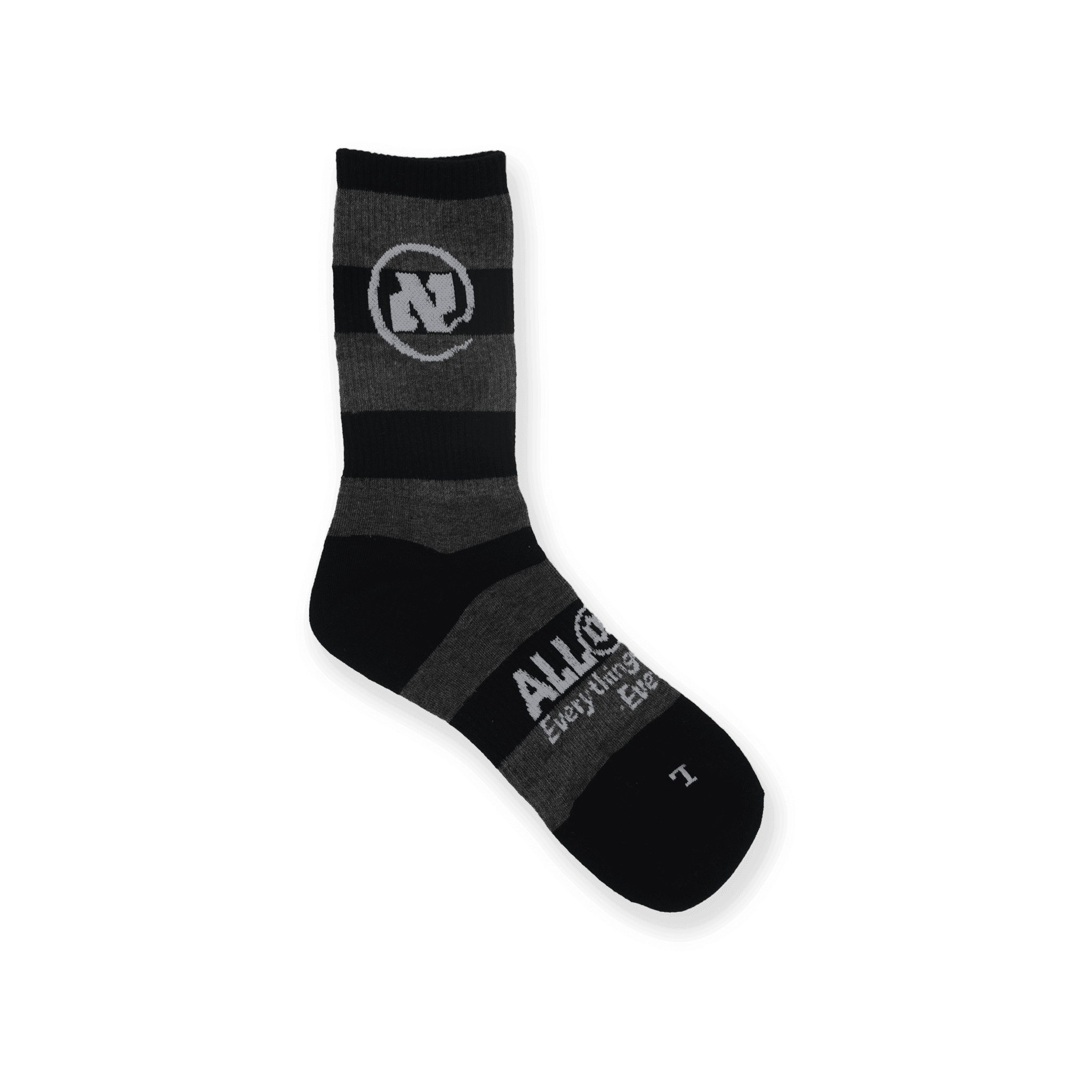 Black And Grey Striped Alef Socks - All@Once