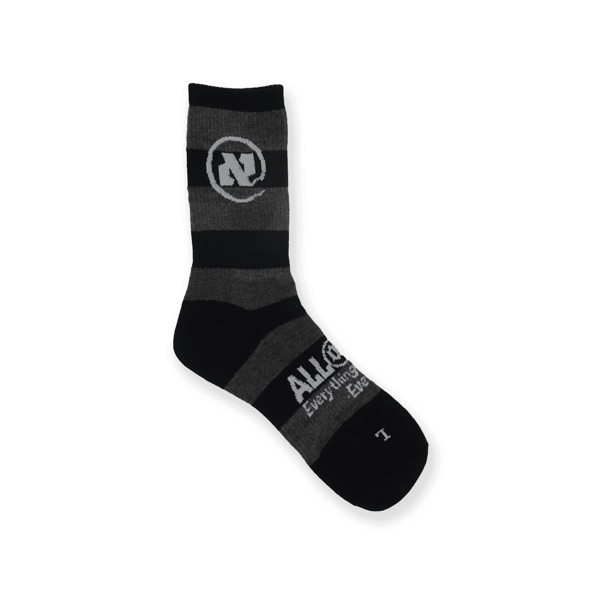 Black And Grey Striped Alef Socks - All@Once