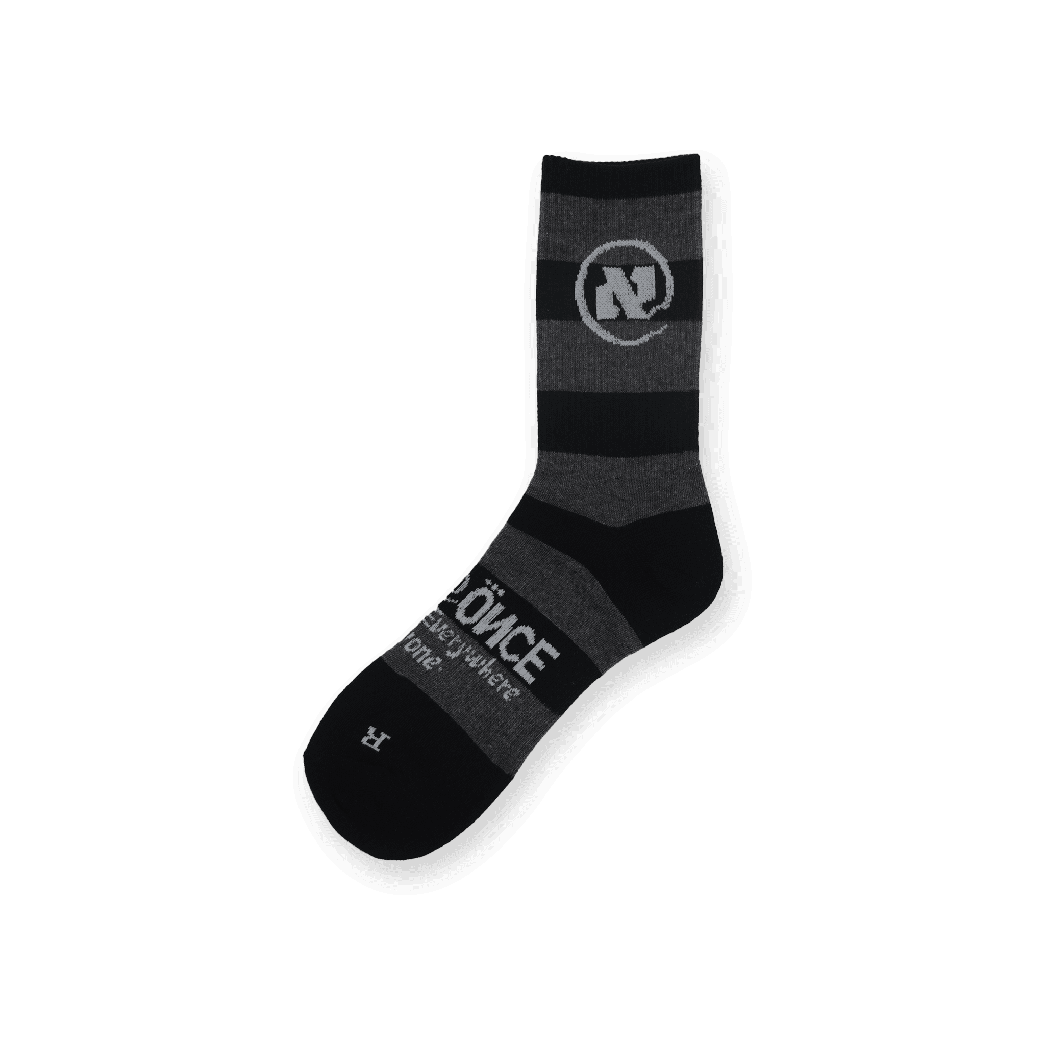 Black And Grey Striped Alef Socks - All@Once
