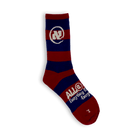 Red and Dark Blue Striped Alef Socks - All@Once