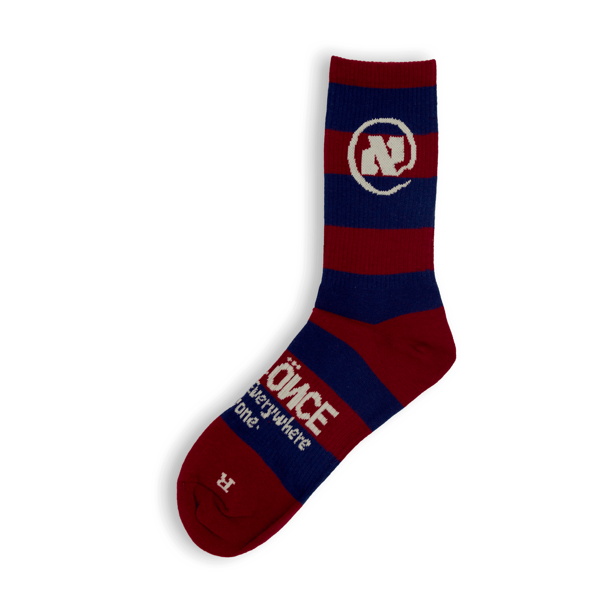 Red and Dark Blue Striped Alef Socks - All@Once