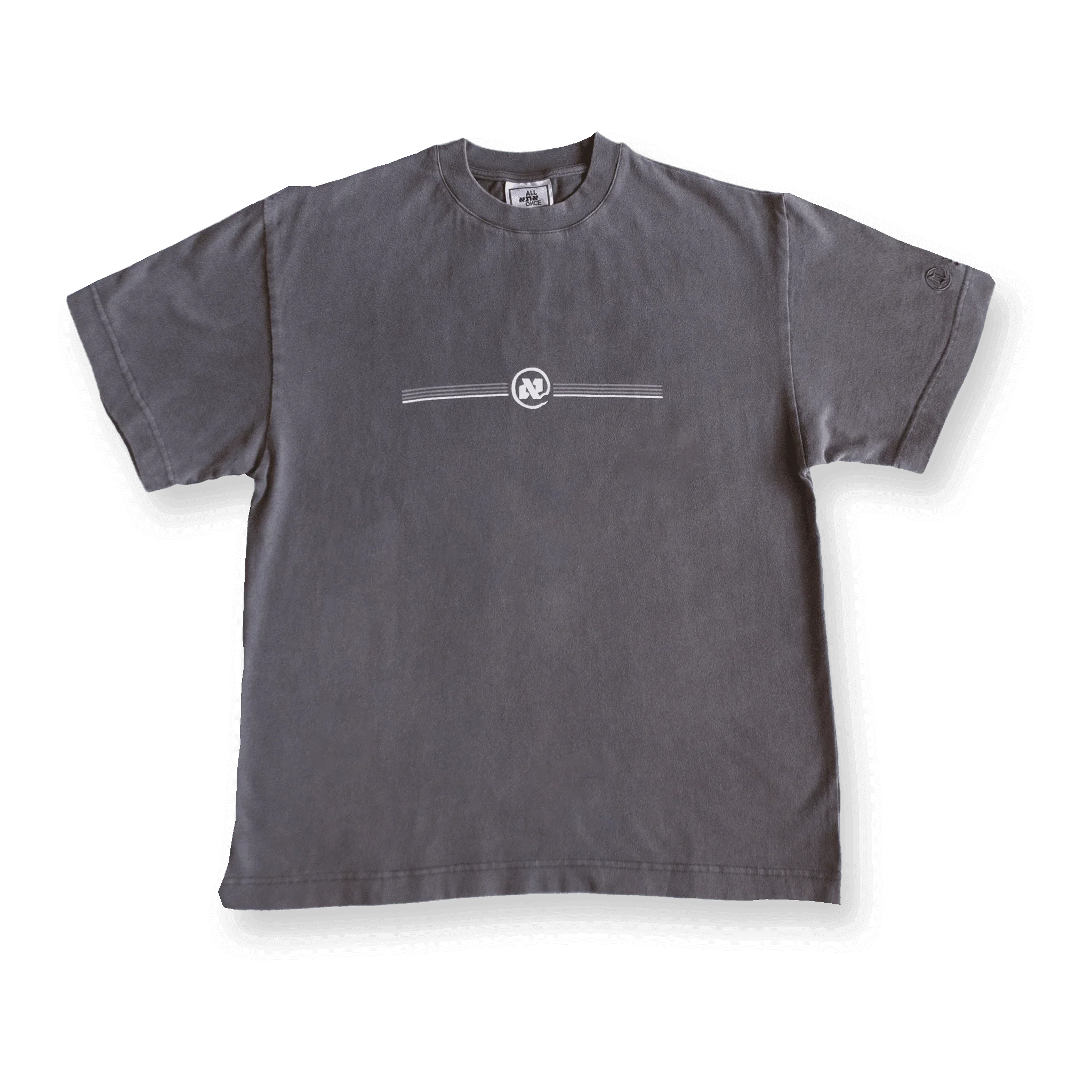 Washed Grey Stripes Alef Tee - All@Once