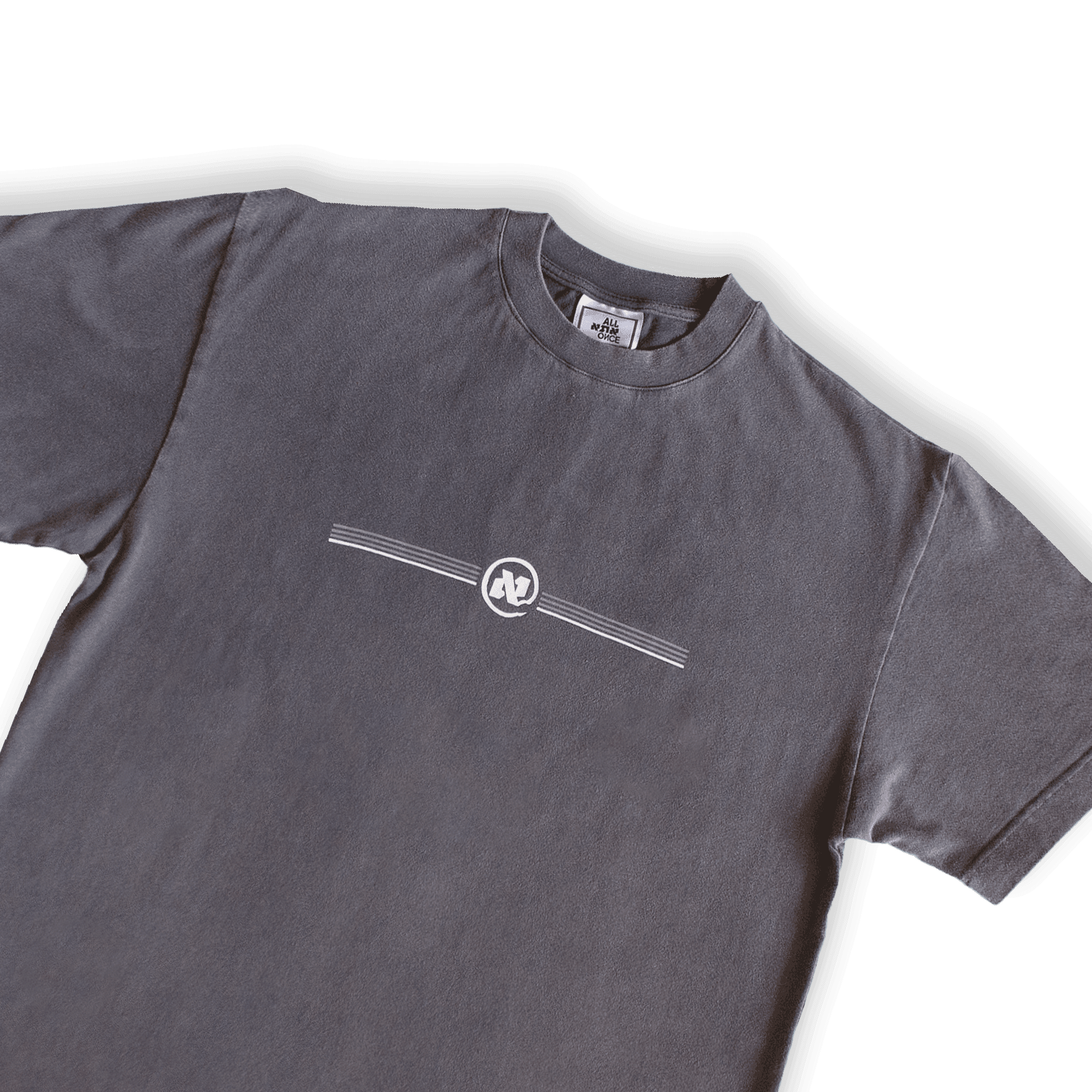 Washed Grey Stripes Alef Tee - All@Once