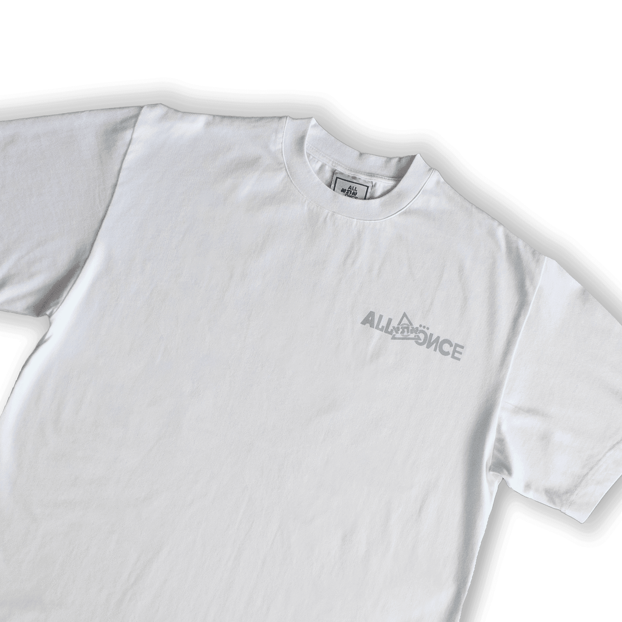 White Double Logo Tee - All@Once