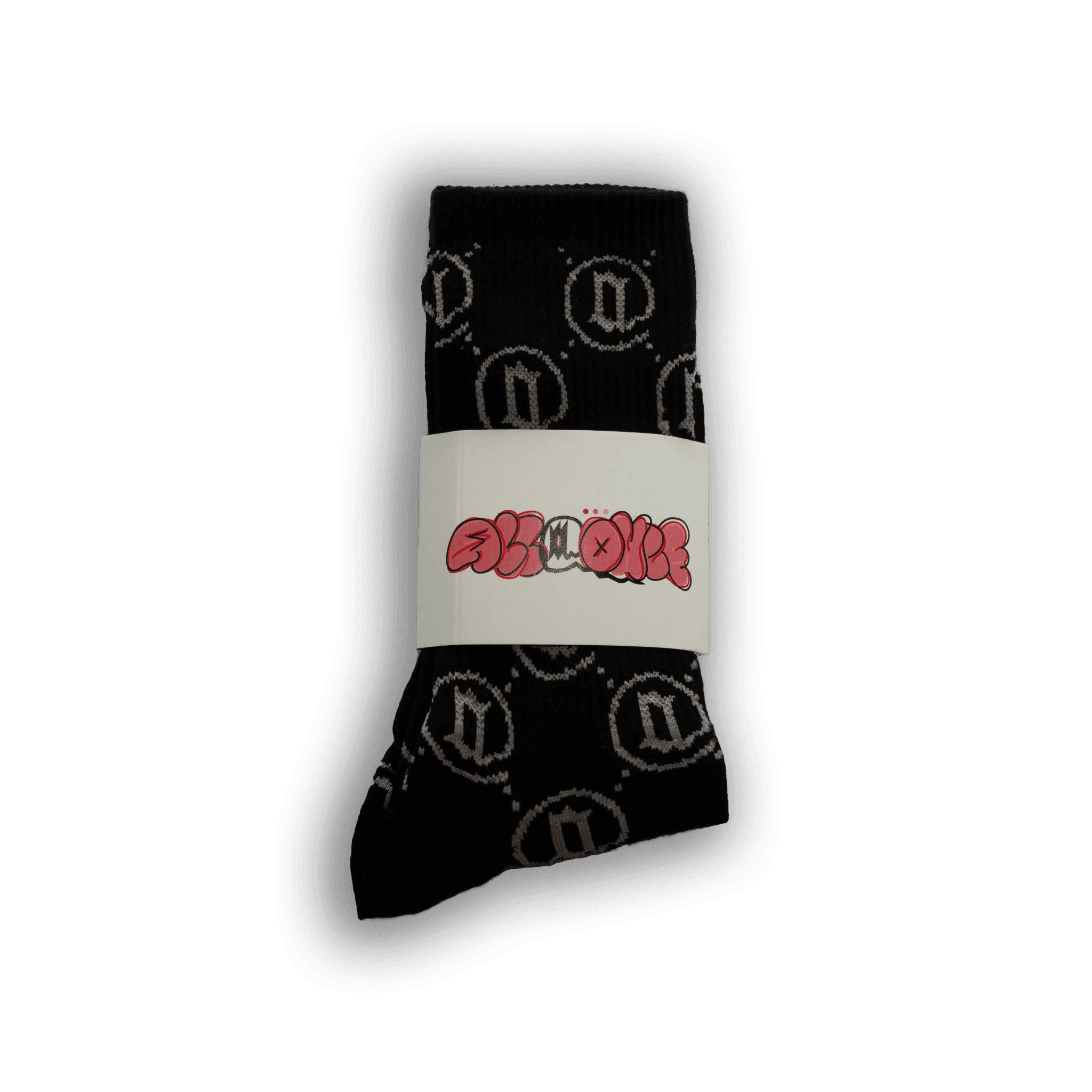 Black Monogram Socks - All@Once