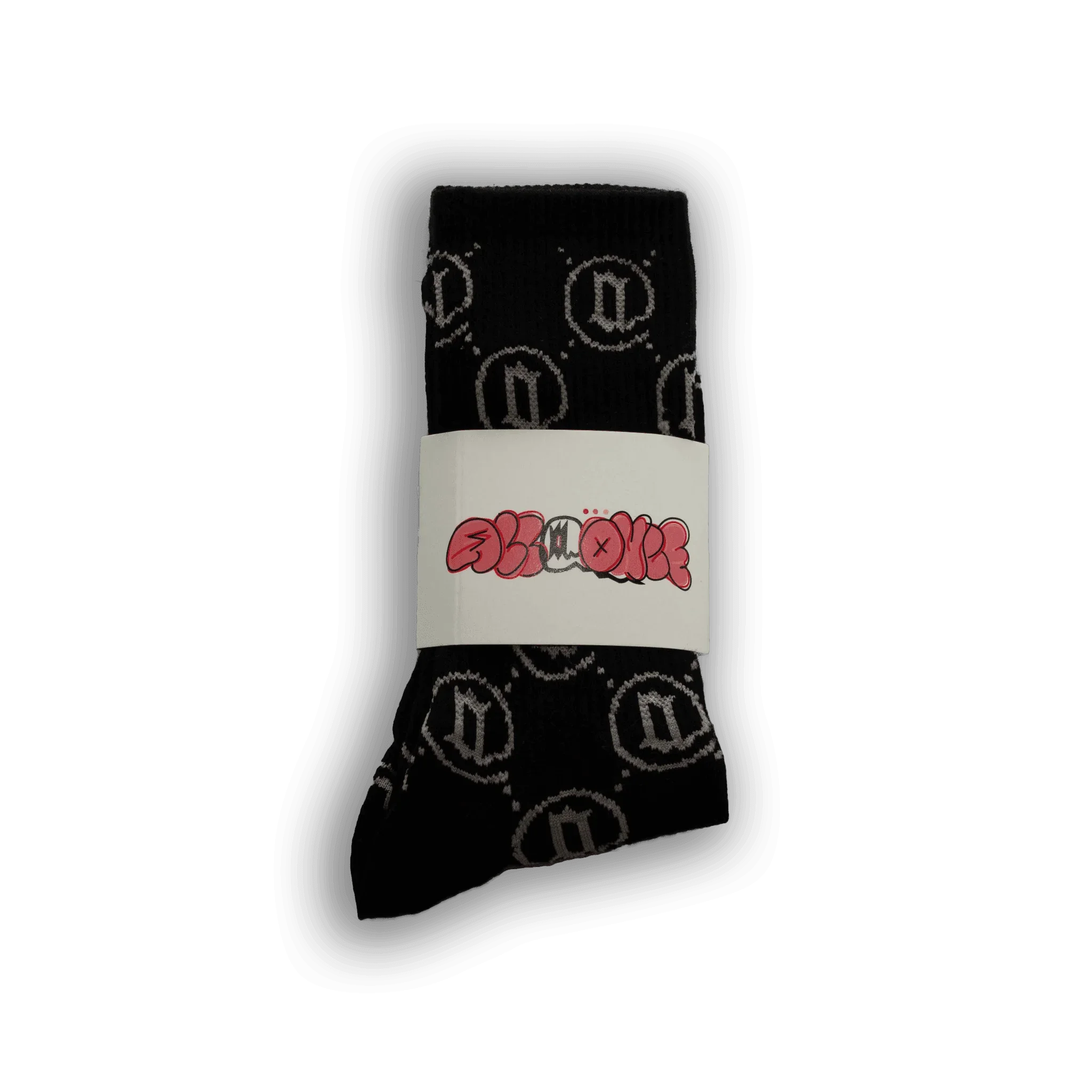 Black Monogram Socks - All@Once