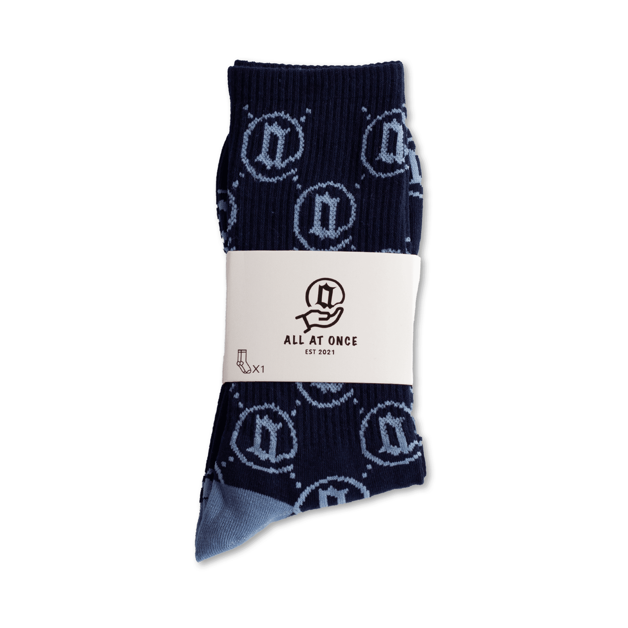 Blue Monogram Socks - All@Once