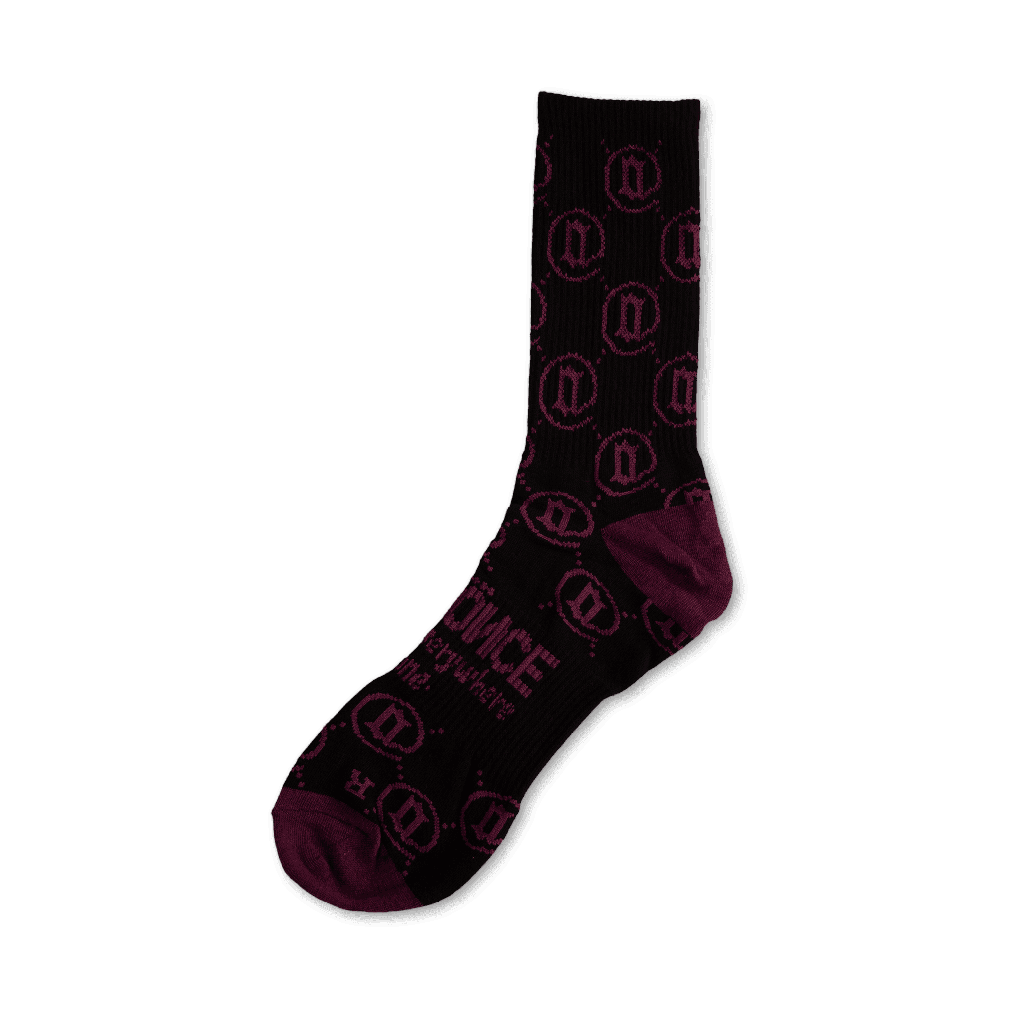Burgundy Monogram Socks - All@Once