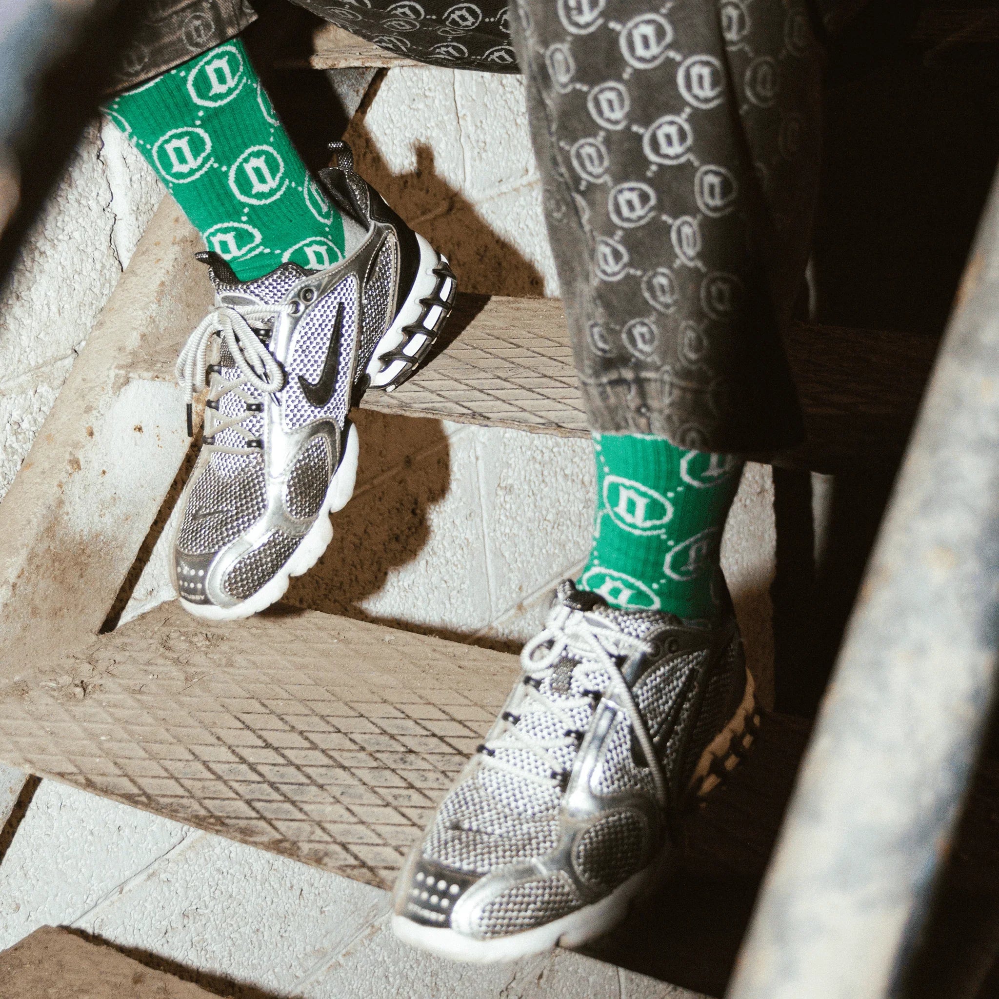 Green Monogram Socks - All@Once