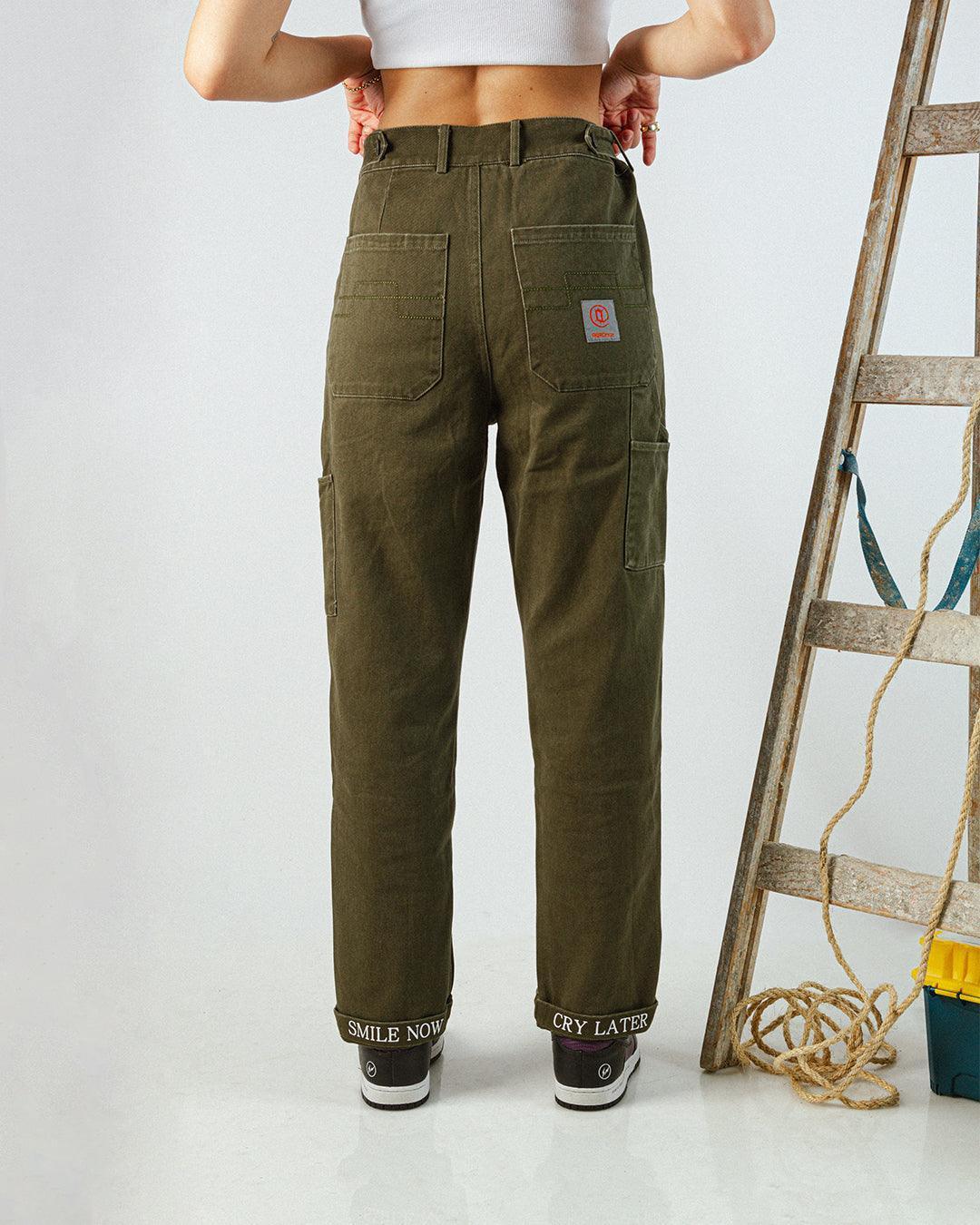 Olive Green Carpenter Pants - All@Once