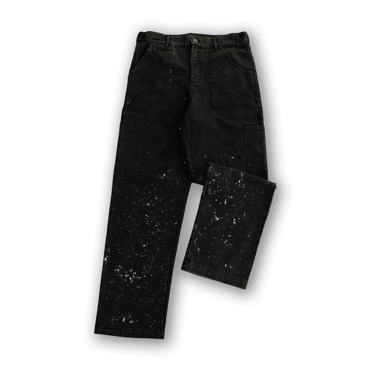 Splattered Washed Black Carpenter Pants - Online Exclusive, All@Once (photo 1)