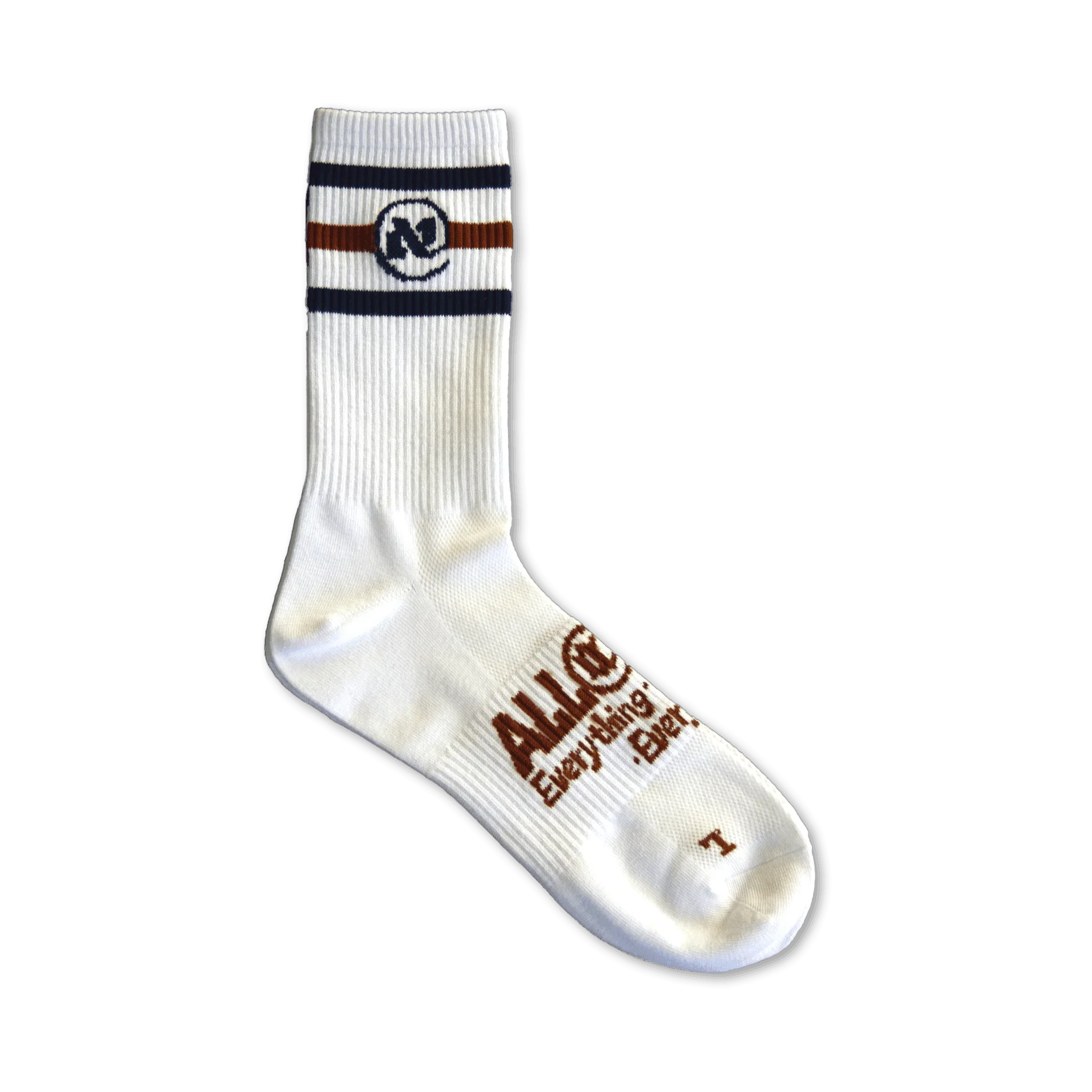 White and Brown UNI Alef Socks - All@Once