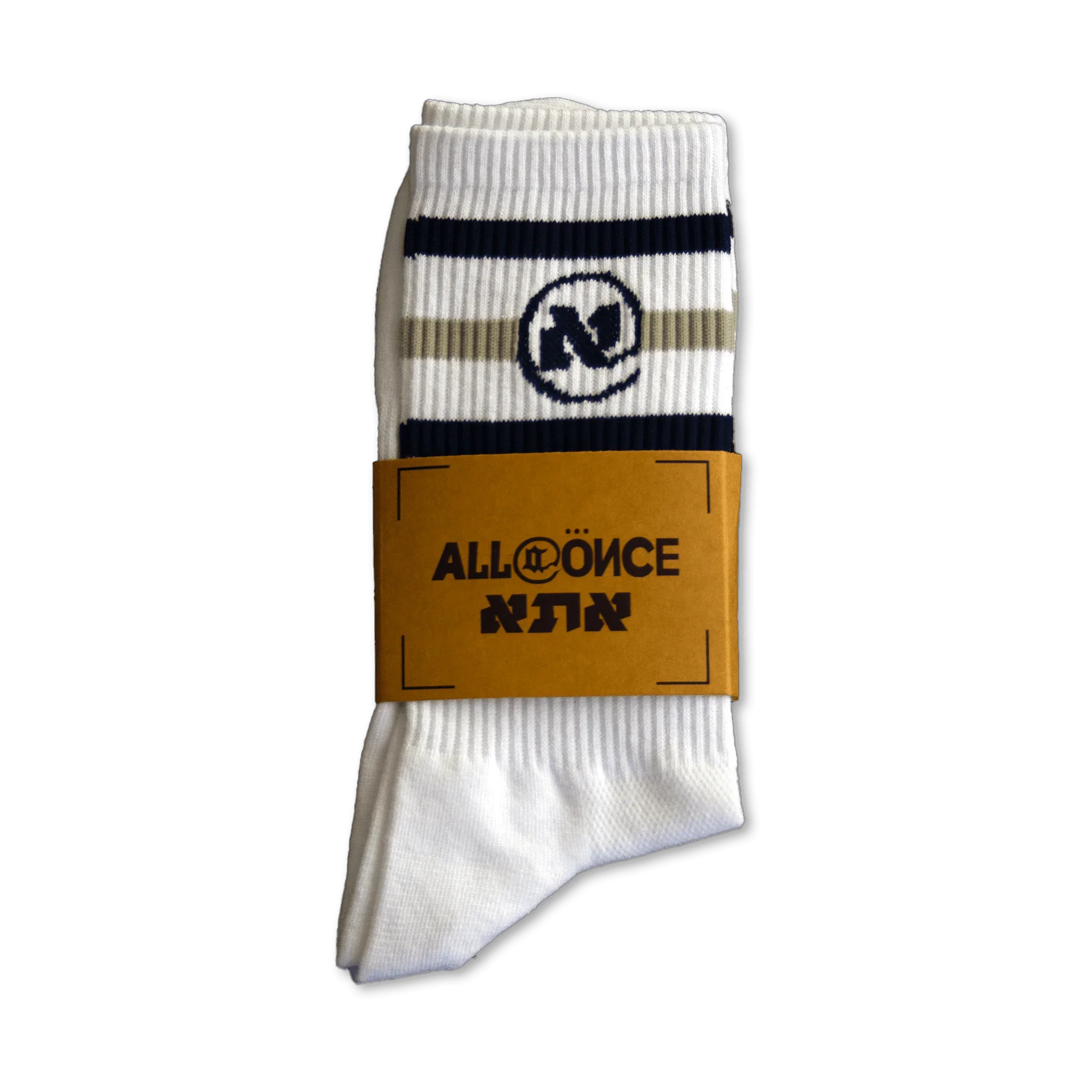 White and Grey UNI Alef Socks - All@Once