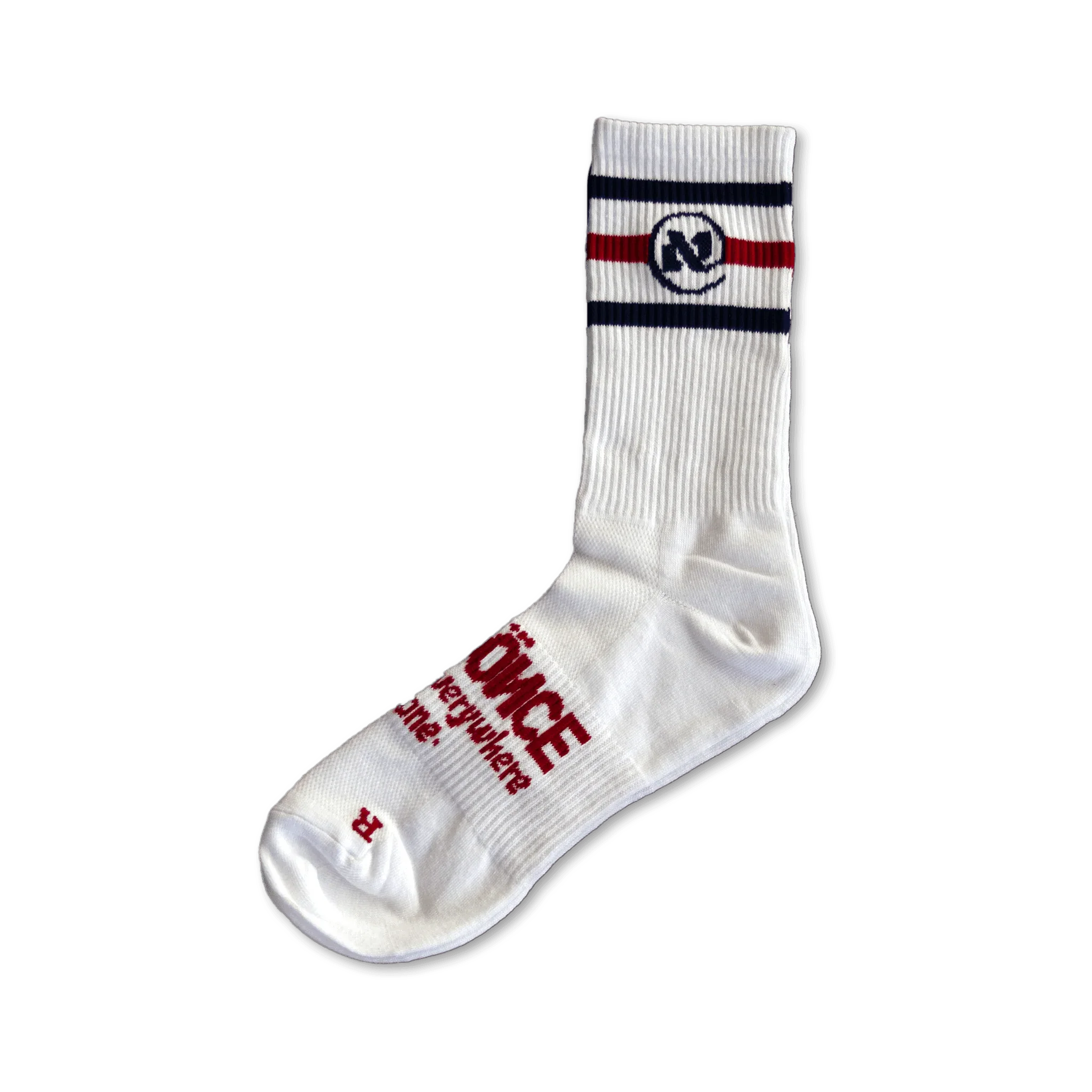 White and Red UNI Alef Socks - All@Once