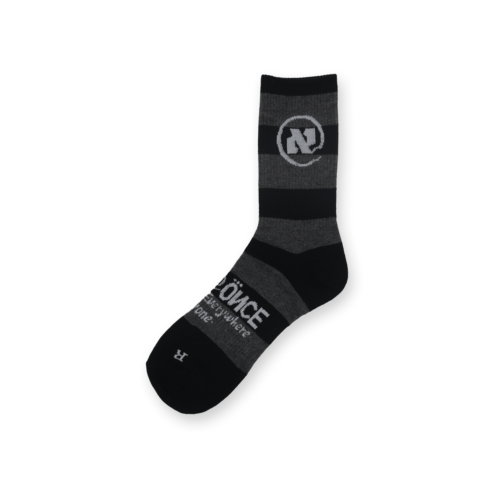 Black And Grey Striped Alef Socks - All@Once