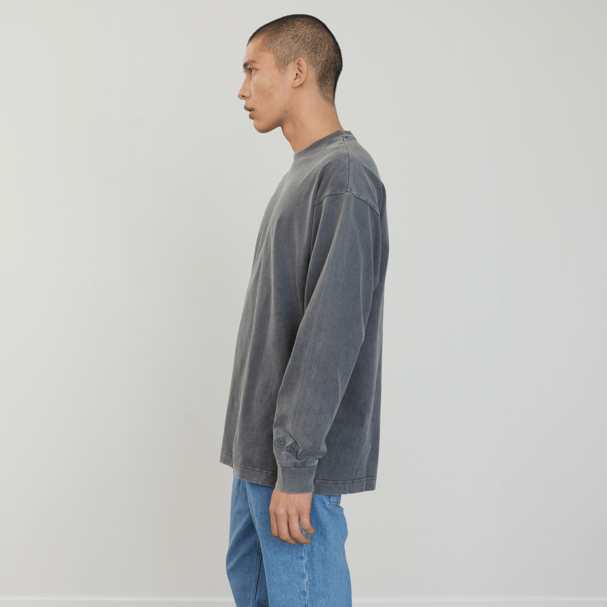 Long Sleeve Washed Grey @ Alef Tee - All@Once