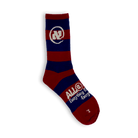 Red and Dark Blue Striped Alef Socks - All@Once