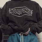 Washed Black Destruction Hoodie - All@Once