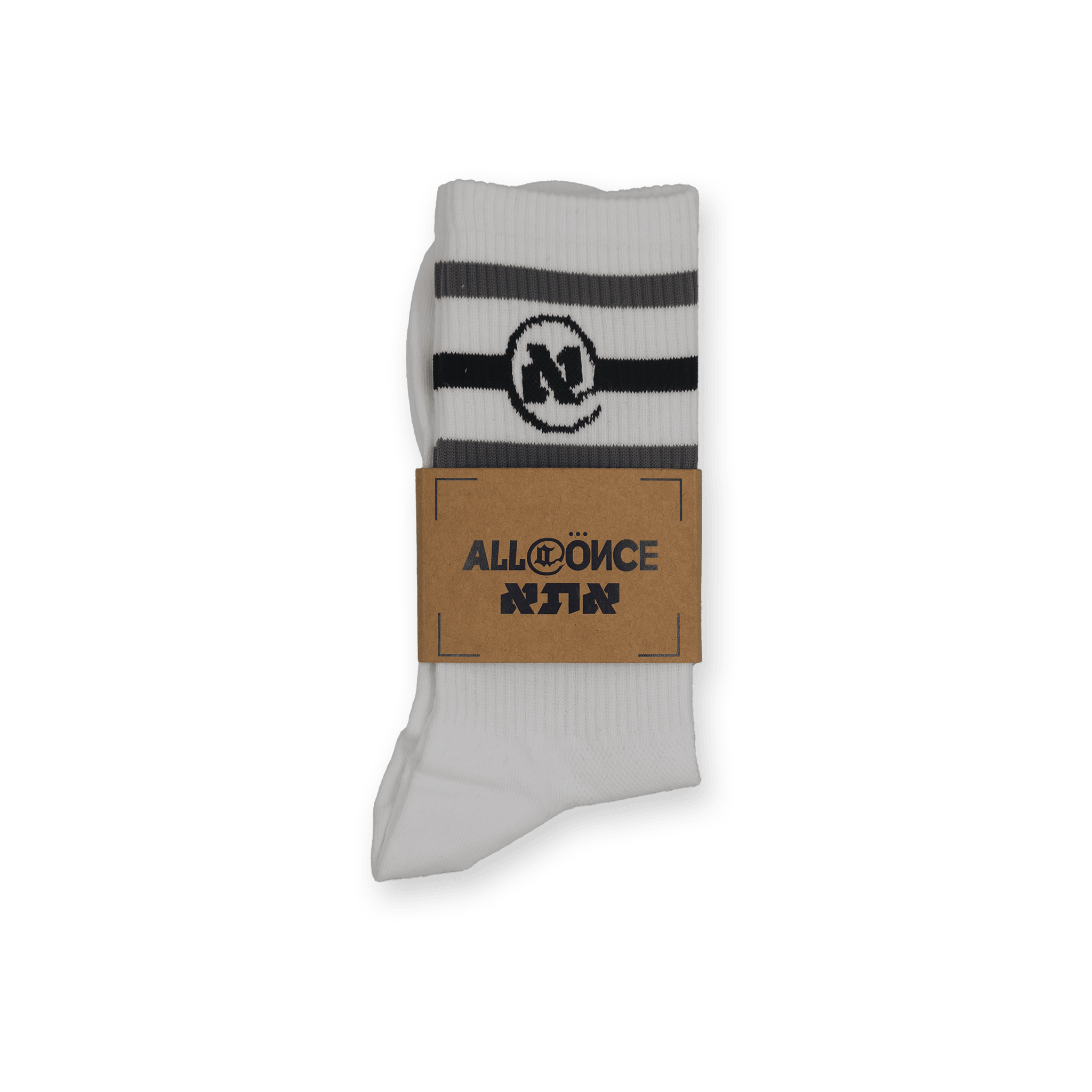 White And Black UNI Alef Socks - All@Once