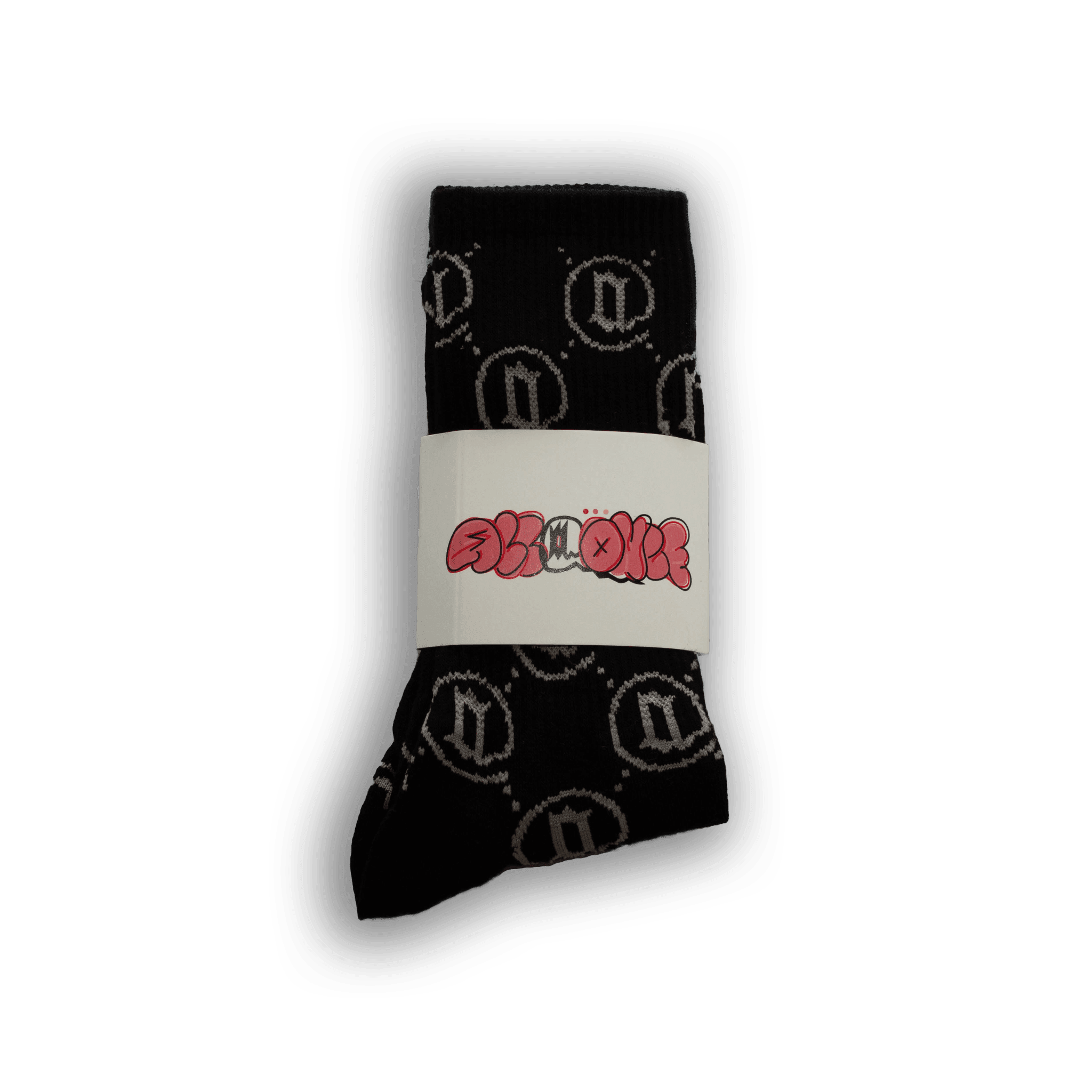 Black Monogram Socks - All@Once