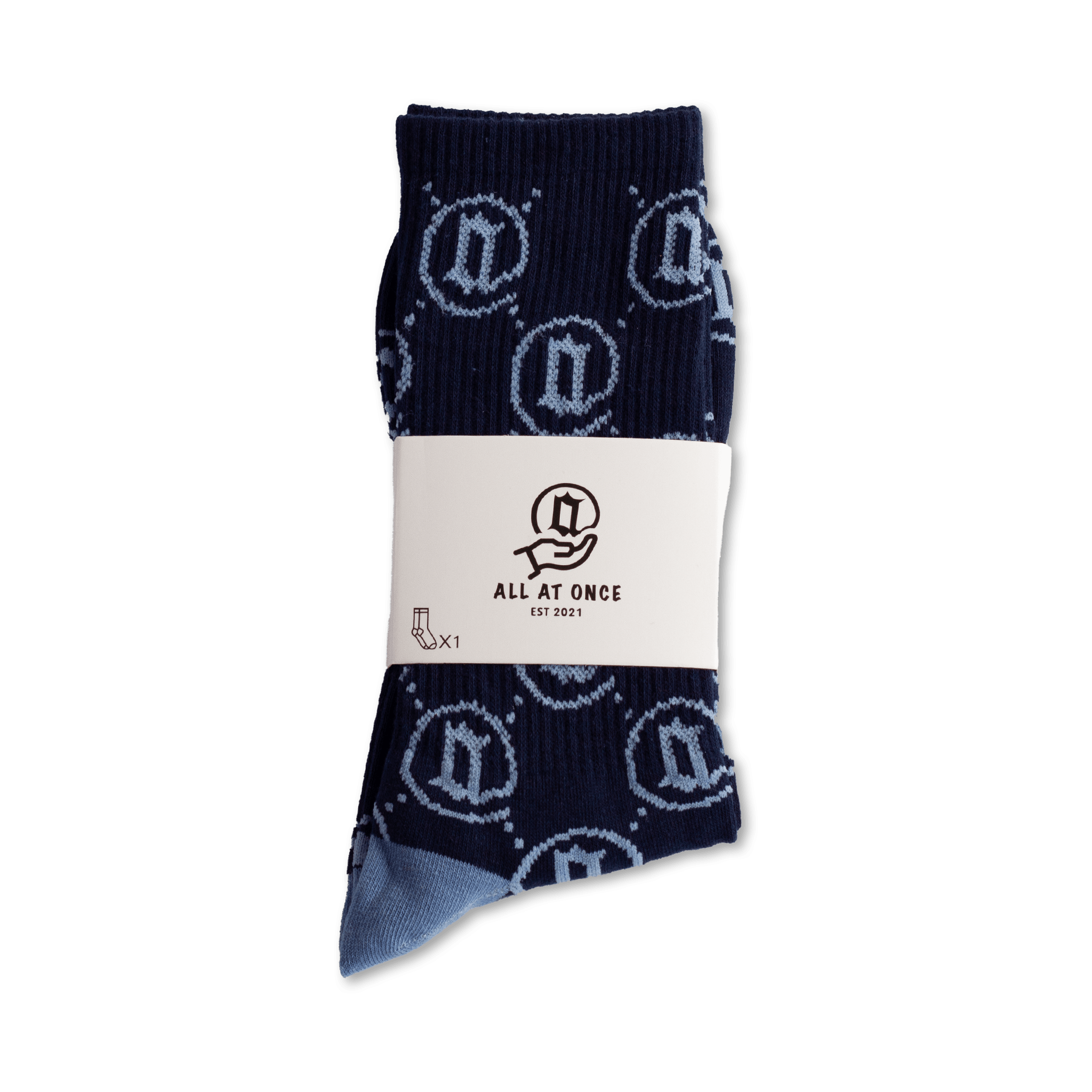 Blue Monogram Socks - All@Once
