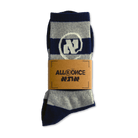 Heather Grey and Dark Blue Striped Alef Socks - All@Once