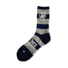 Heather Grey and Dark Blue Striped Alef Socks - All@Once