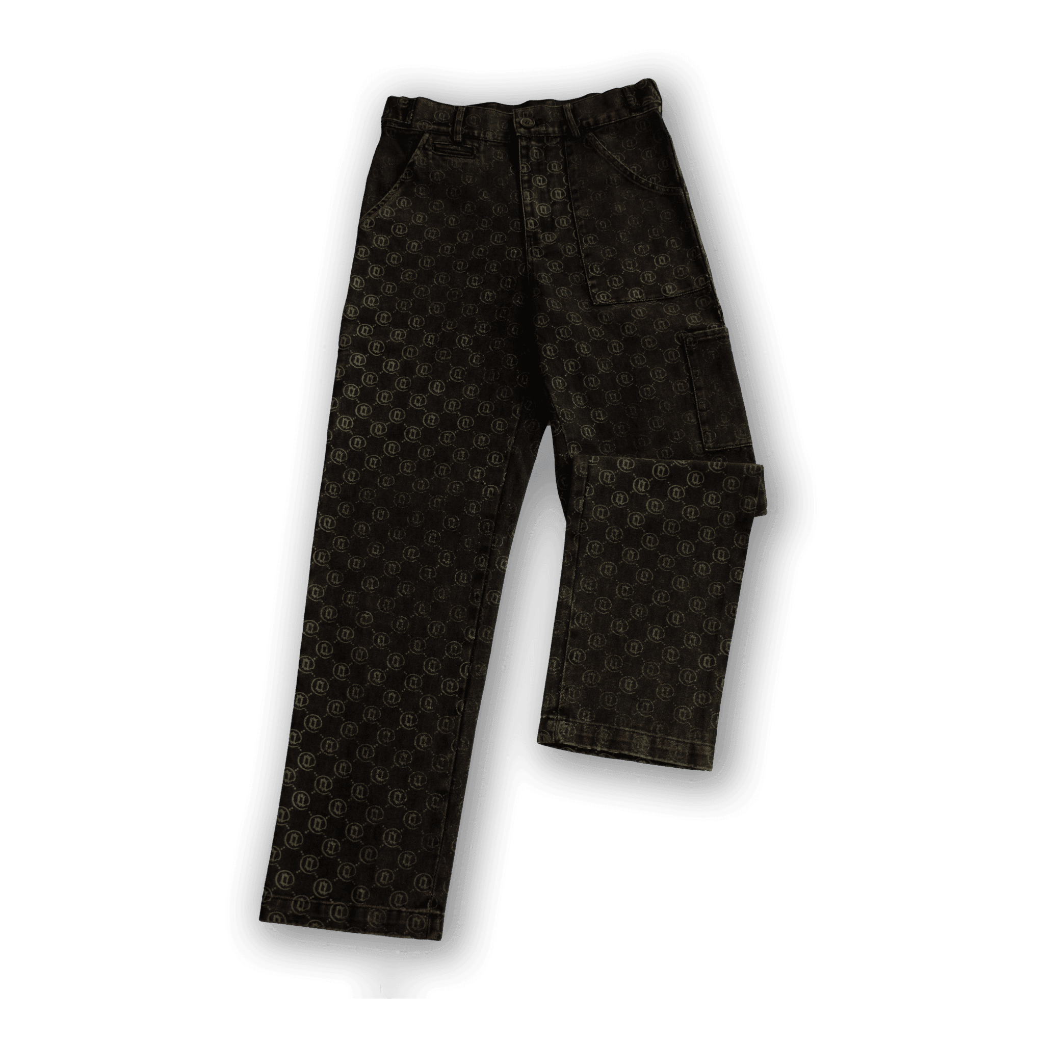 Monogram Black Carpenter Pants - All@Once