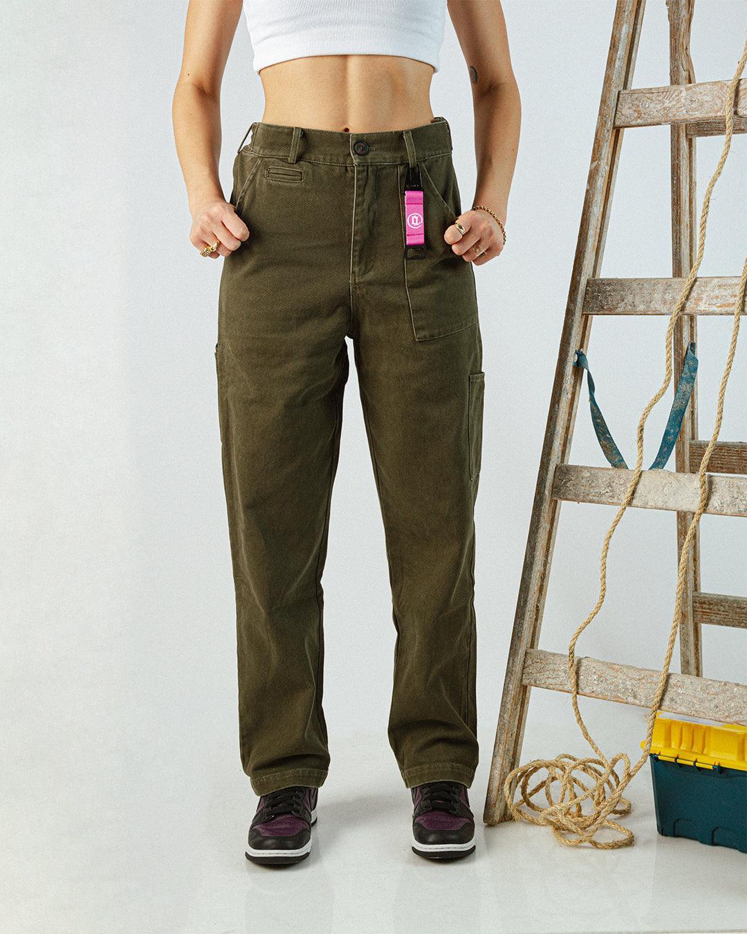 Olive Green Carpenter Pants - All@Once