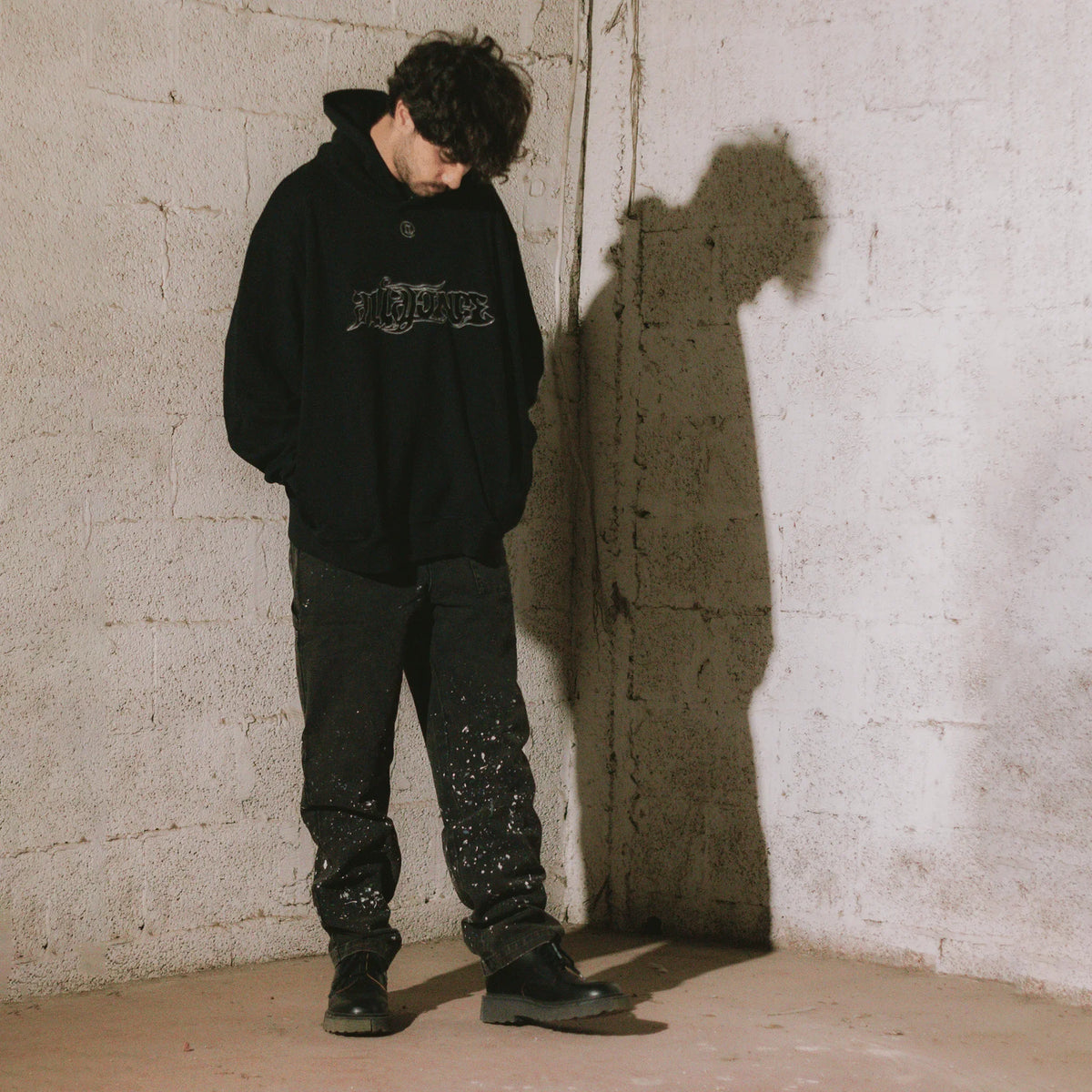Splattered Washed Black Carpenter Pants - Online Exclusive, All@Once (photo 4)
