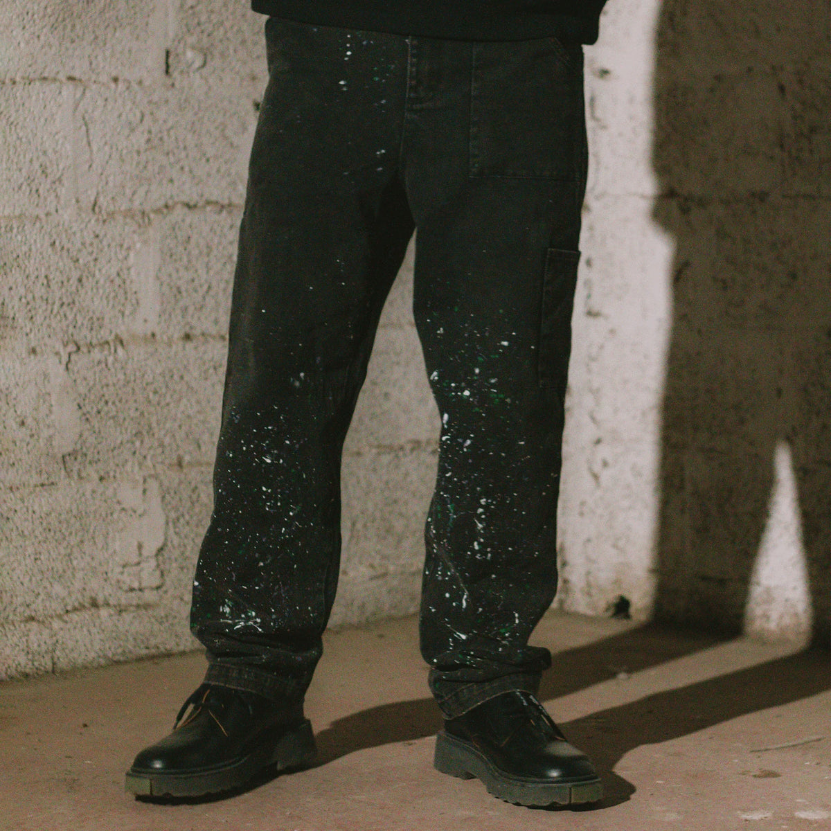 Splattered Washed Black Carpenter Pants - Online Exclusive, All@Once (photo 6)