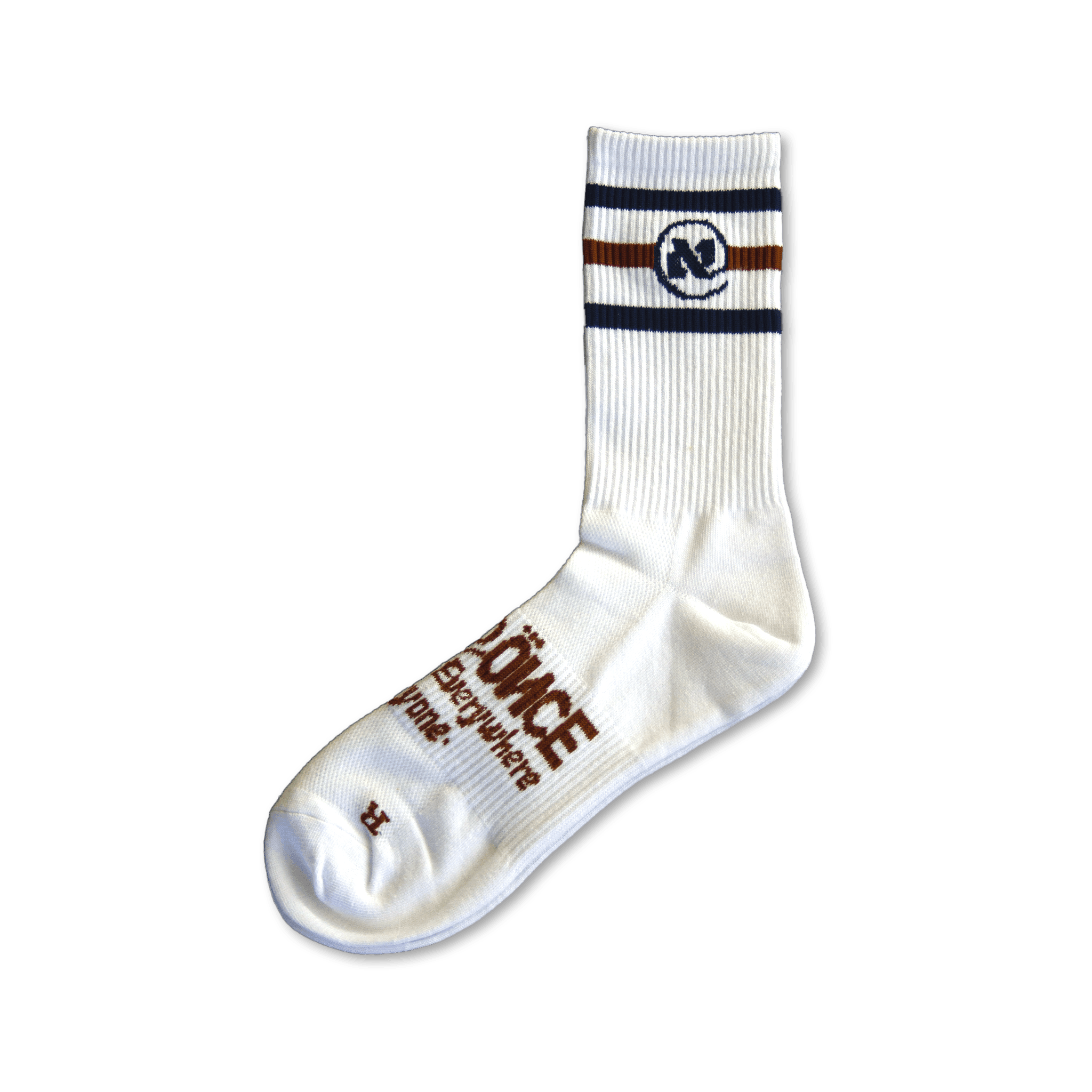 White and Brown UNI Alef Socks - All@Once