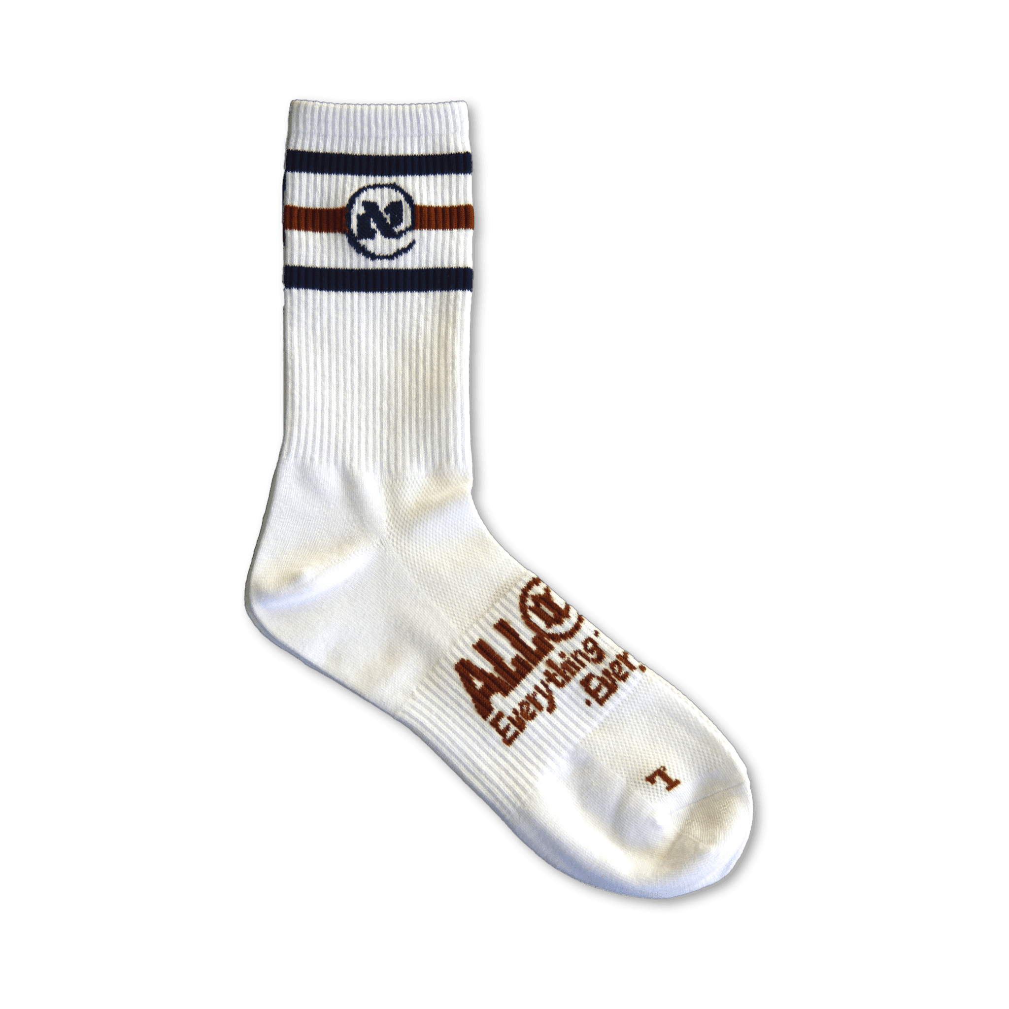 White and Brown UNI Alef Socks - All@Once