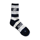 White and Dark Blue Striped Alef Socks - All@Once