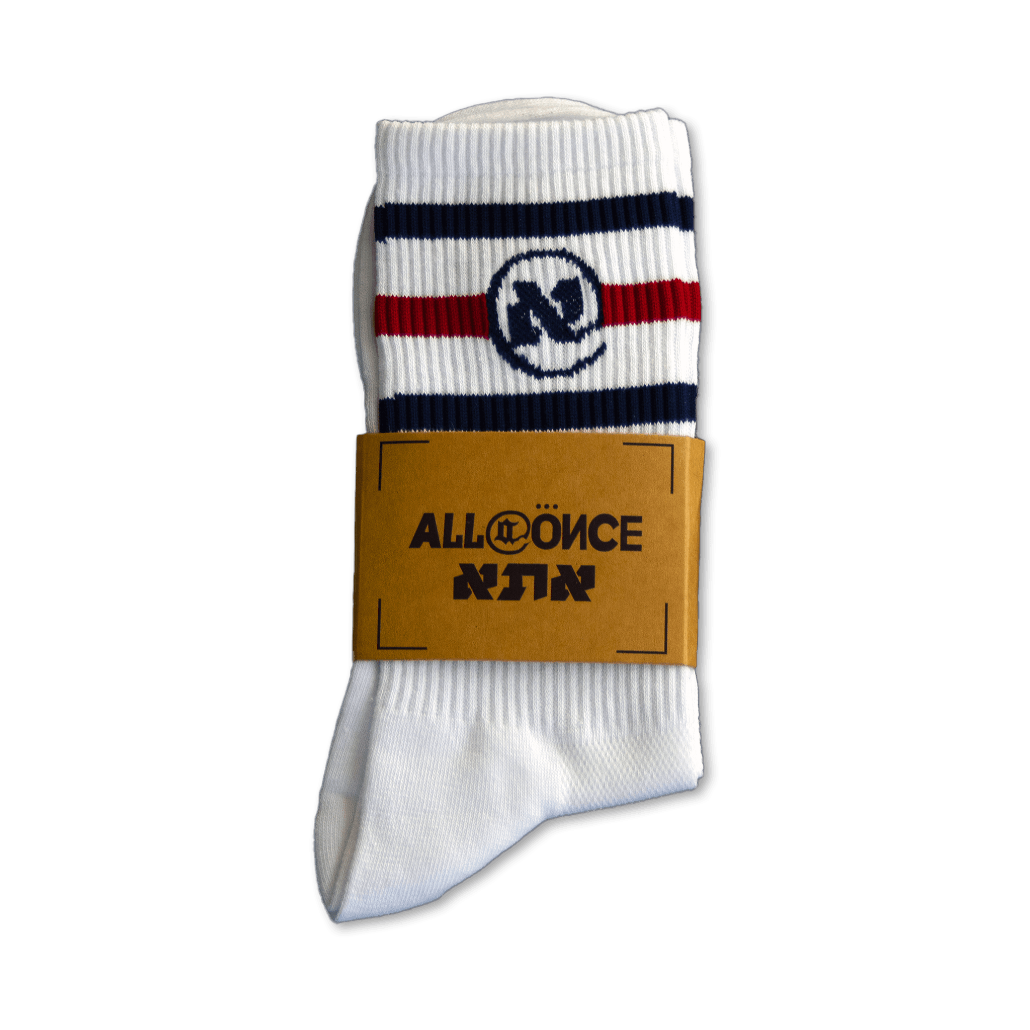 White and Red UNI Alef Socks - All@Once