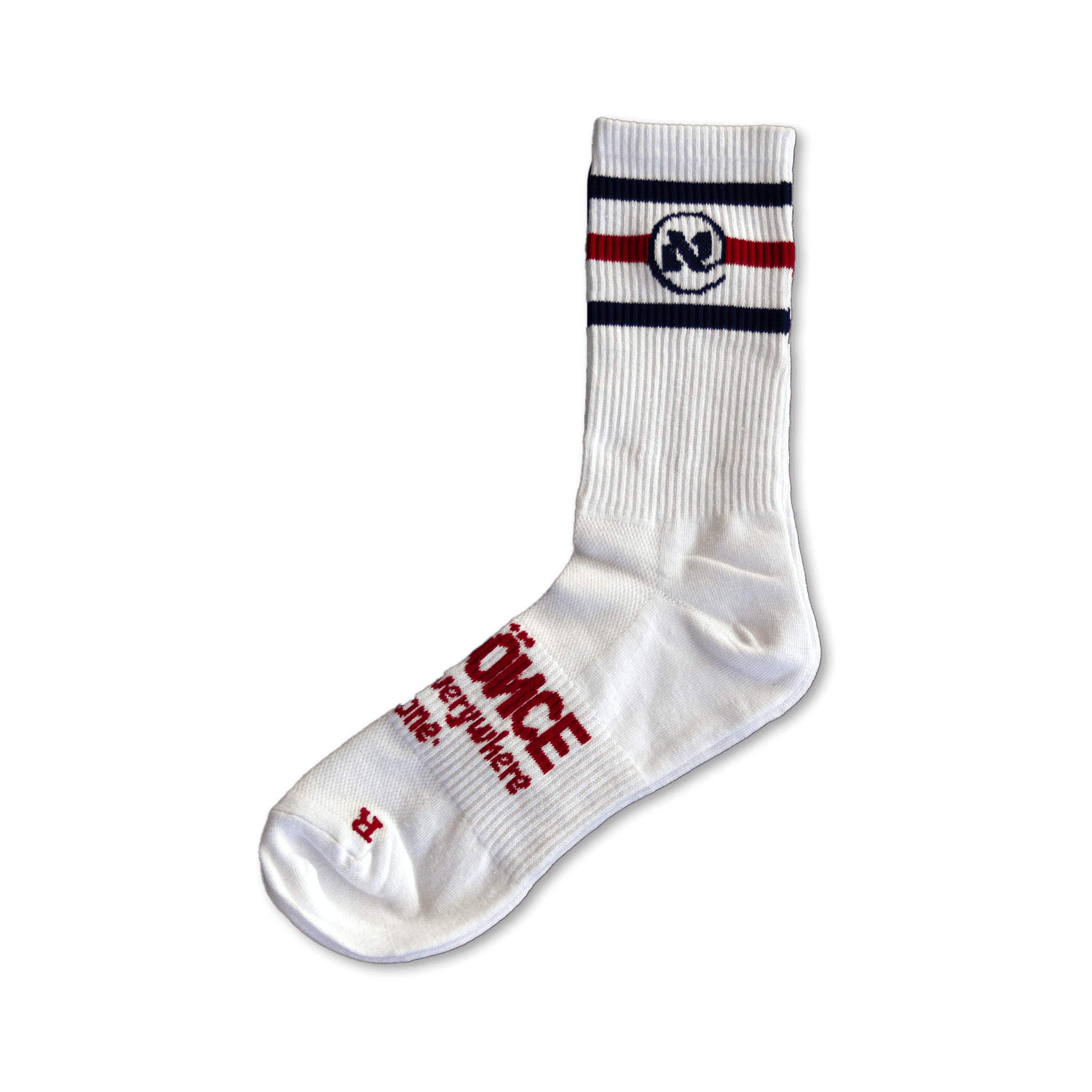 White and Red UNI Alef Socks - All@Once